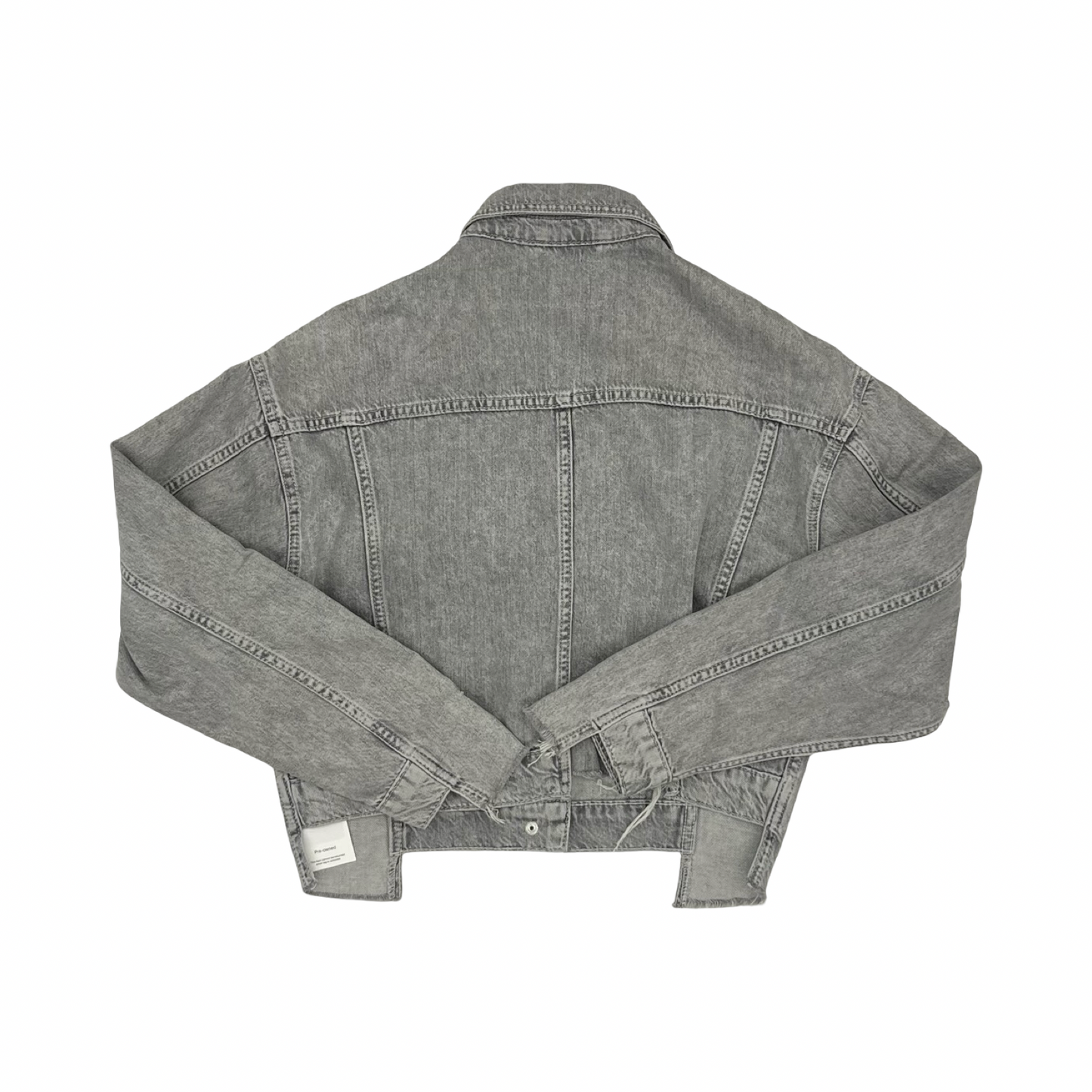 Jacket Designer By All Saints In Grey Denim, Size:S