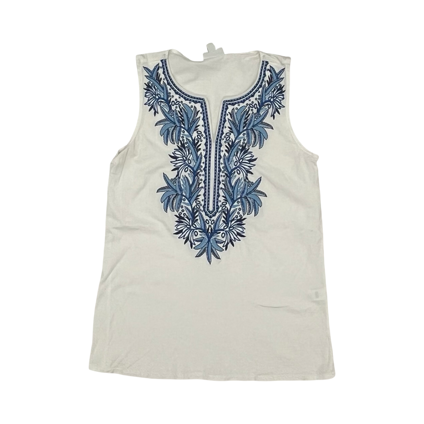 Top Sleeveless By J. Jill In Blue & White, Size:Xs
