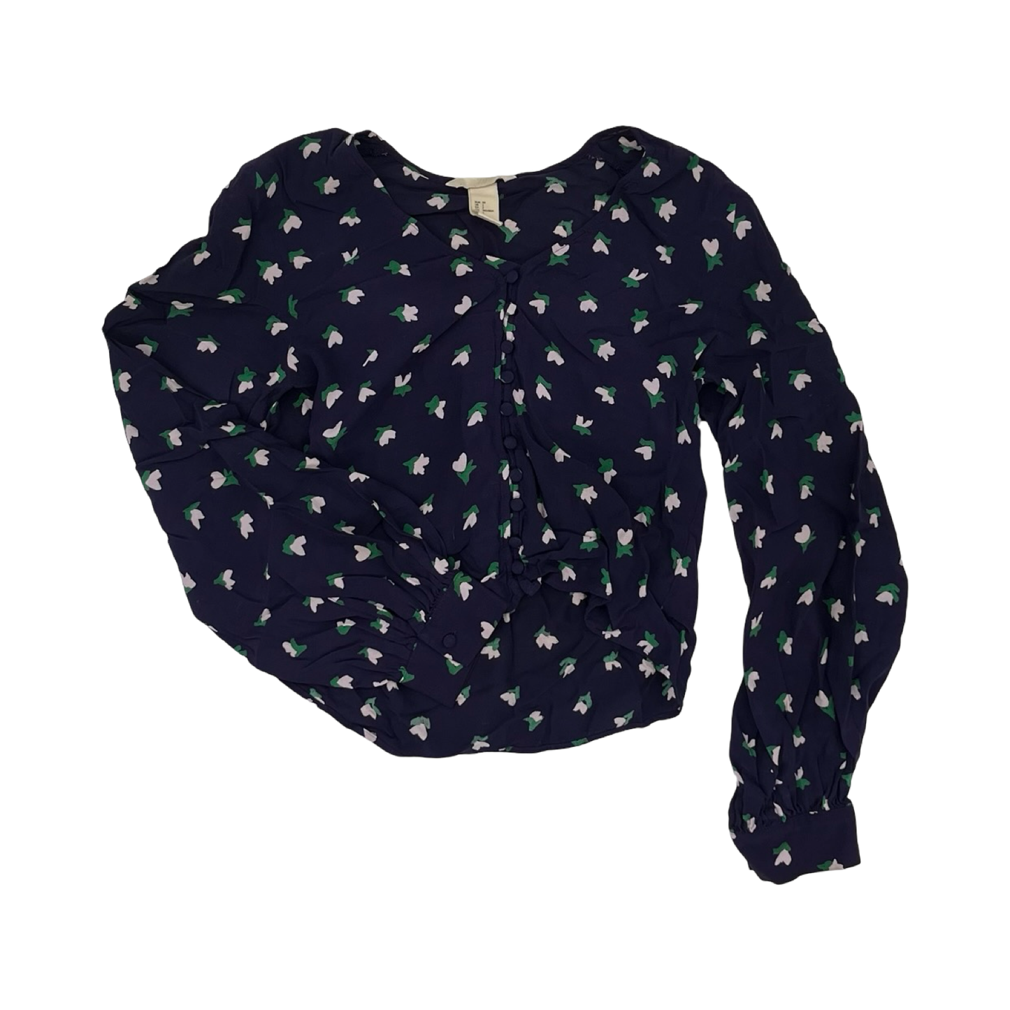 Blouse Ls By H&M In Purple, Size:S