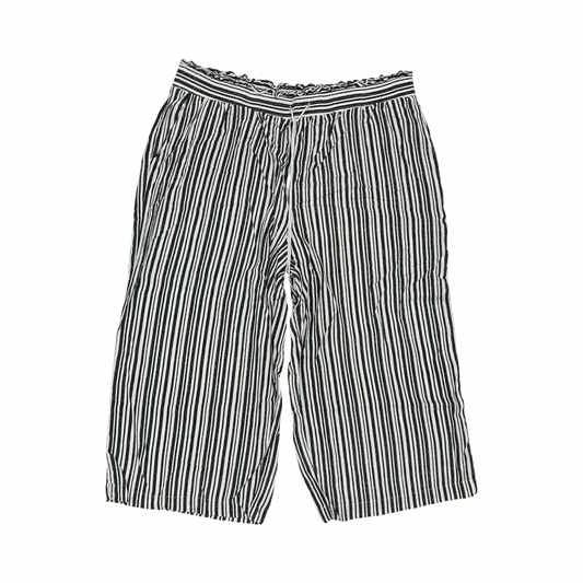 Pants Cropped By Terra & Sky In Black & White, Size:2X
