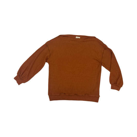 Top Ls Basic By Bibi In Brown, Size:S