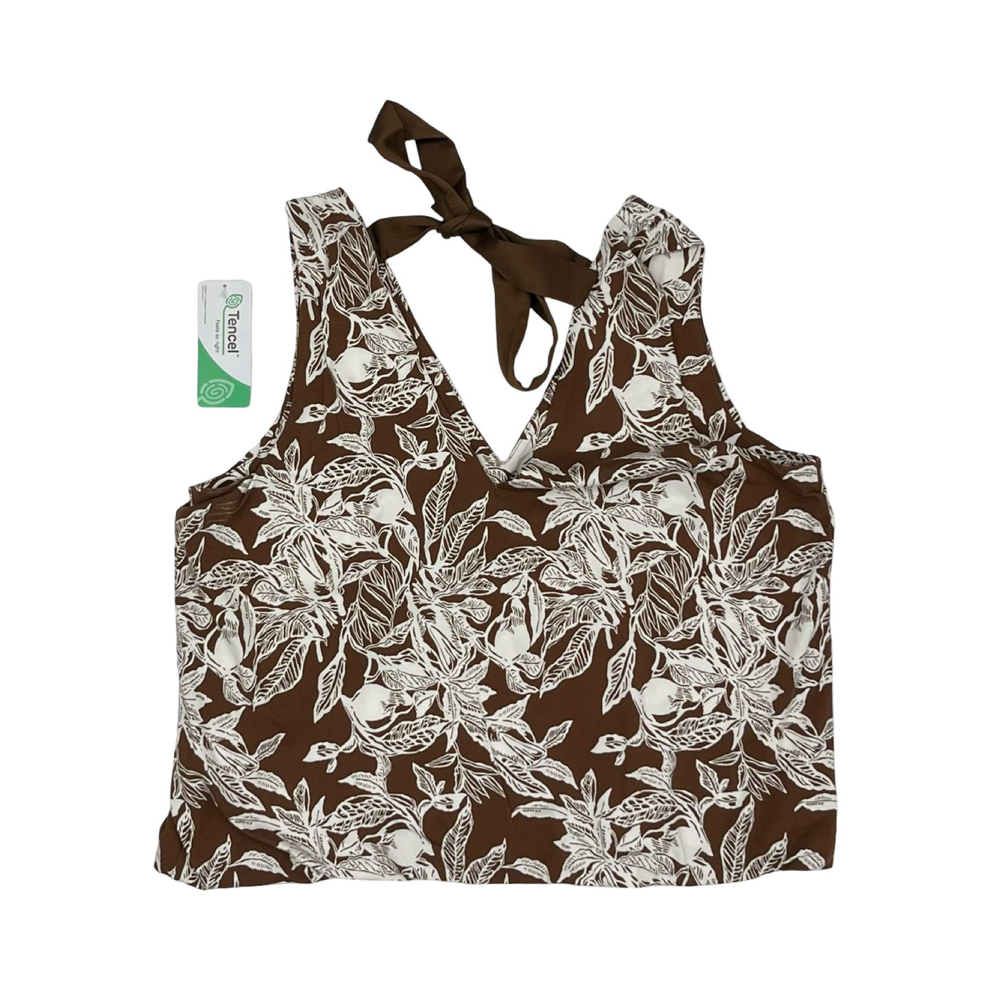 Top Sleeveless By Clothes Mentor In Brown & White, Size:L