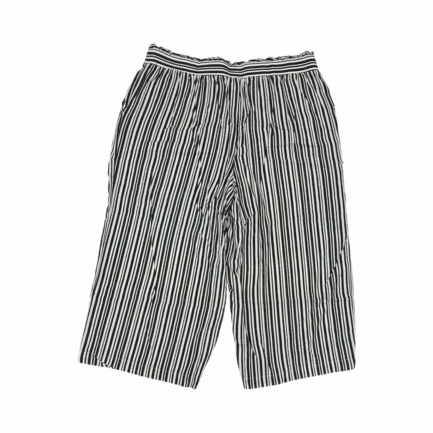 Pants Cropped By Terra & Sky In Black & White, Size:2X