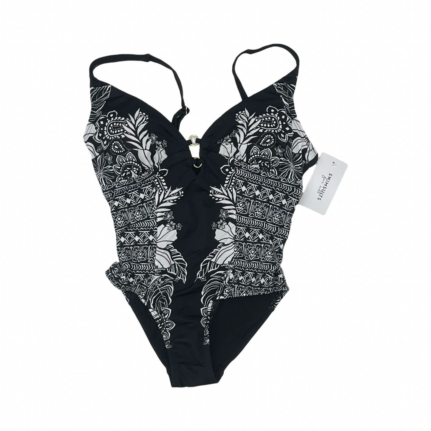 Swimsuit By Clothes Mentor In Black & White, Size:M