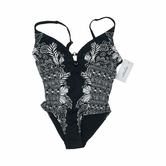Swimsuit By Clothes Mentor In Black & White, Size:M