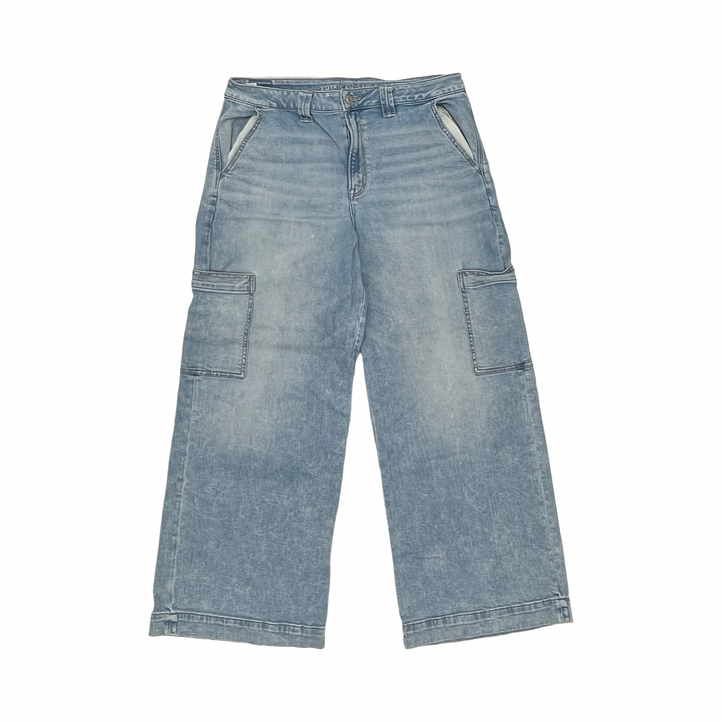 Jeans Wide Leg By American Eagle In Blue Denim, Size:16
