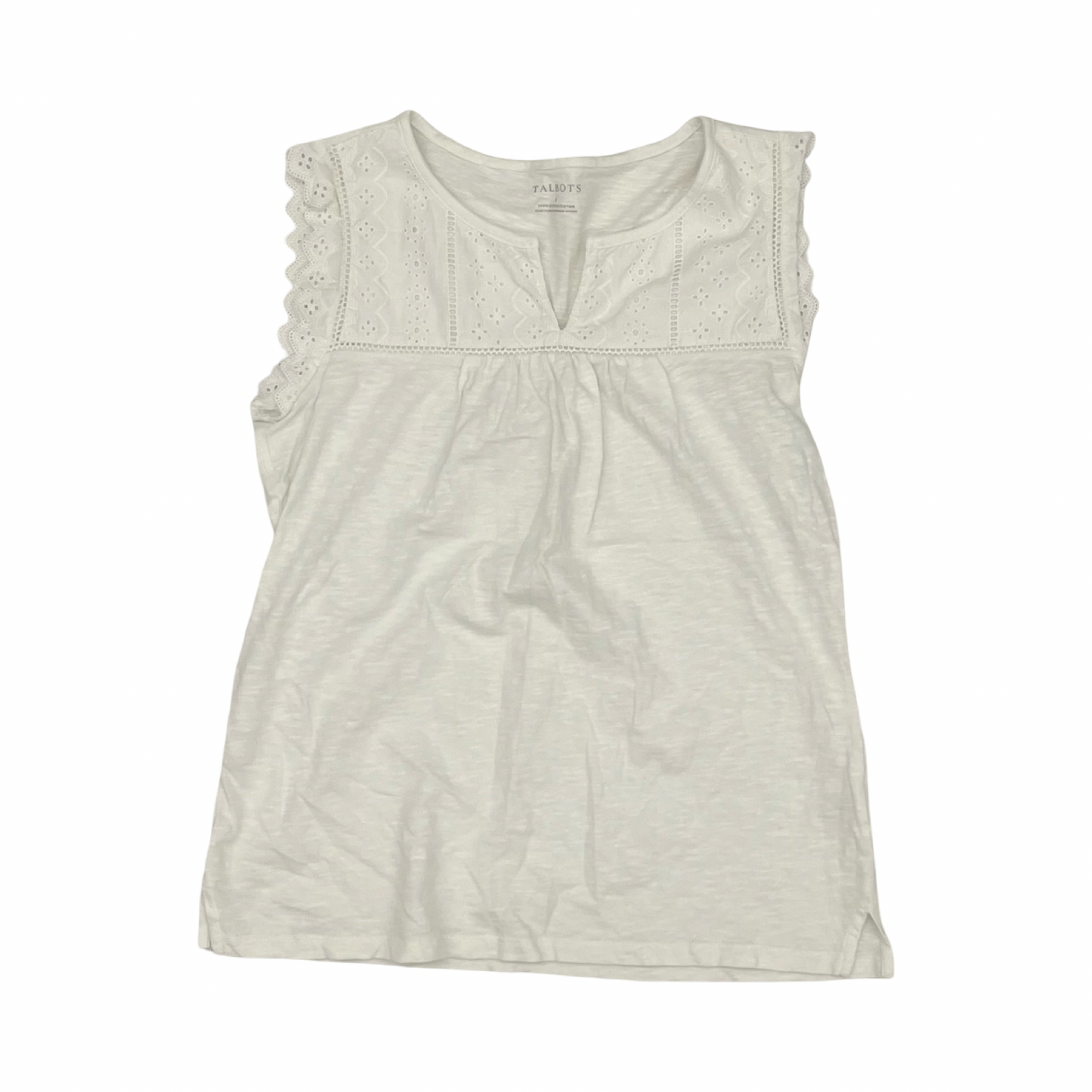 Top Sleeveless By Talbots In White, Size:S