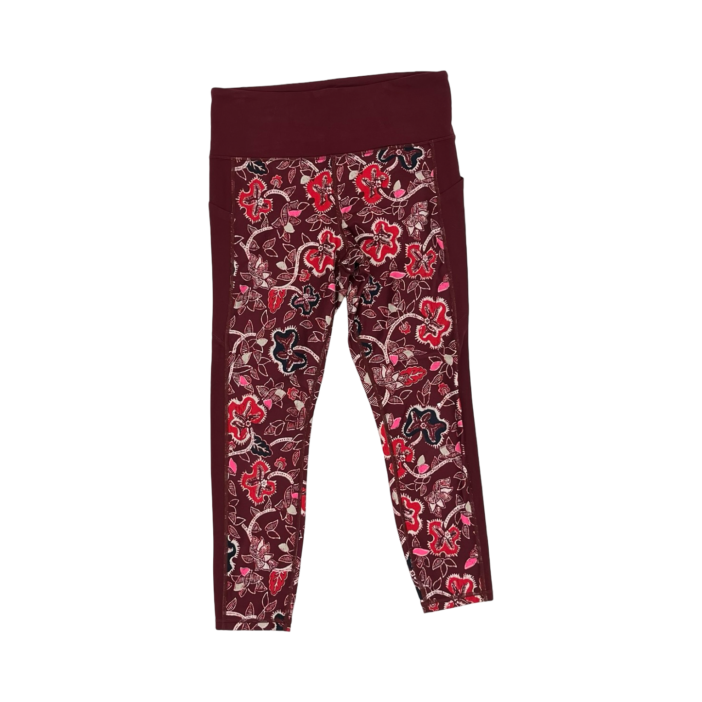 Athletic Leggings Capris By Athleta In Maroon, Size:L
