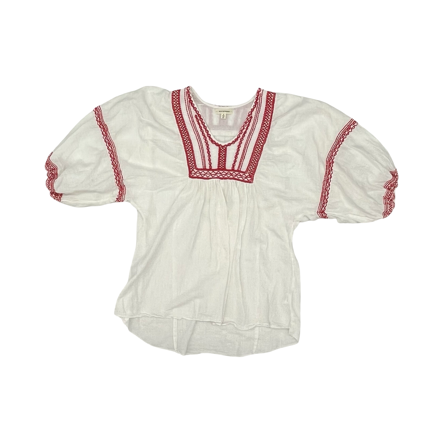 Blouse Ss By Max Studio In Red & White, Size:S