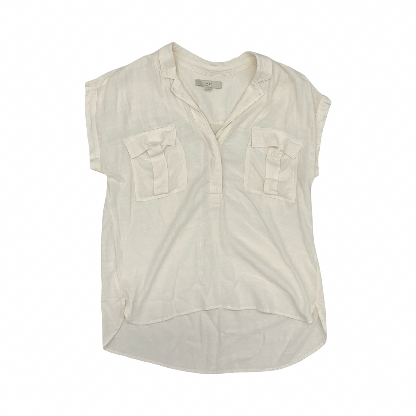 Blouse Sleeveless By Loft In Cream, Size:L