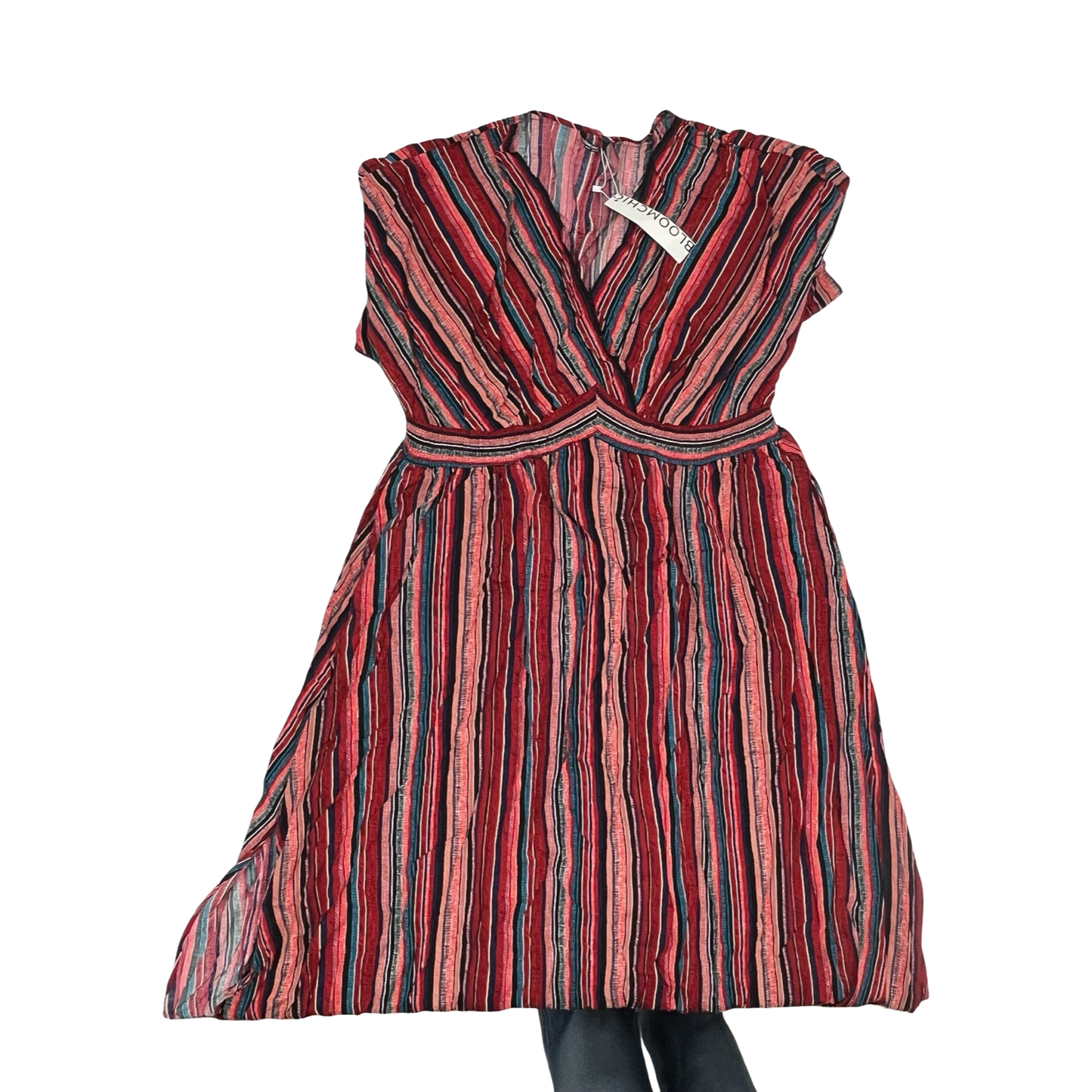 Dress Casual Midi By Bloomchic In Striped Pattern