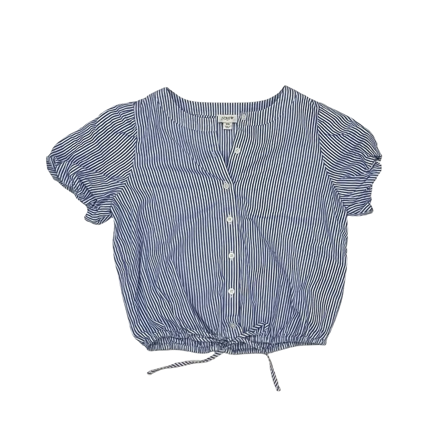 Blouse Ss By J. Crew In Blue & White, Size:Xs