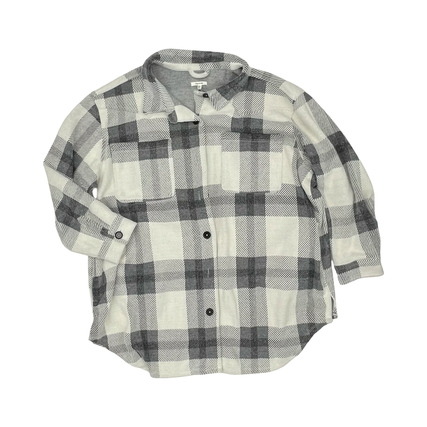 Jacket Shirt By Maurices In Grey & White, Size:3X