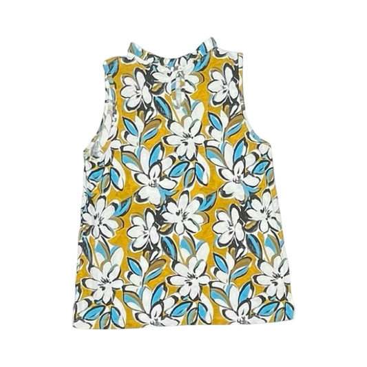 Blouse Sleeveless By T.La In Blue & Yellow, Size:Xs