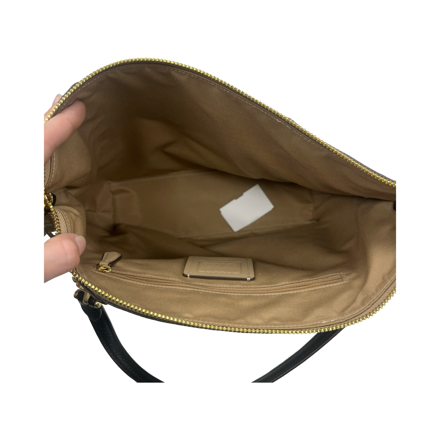 Handbag Designer By Coach In Cream, Size:Medium