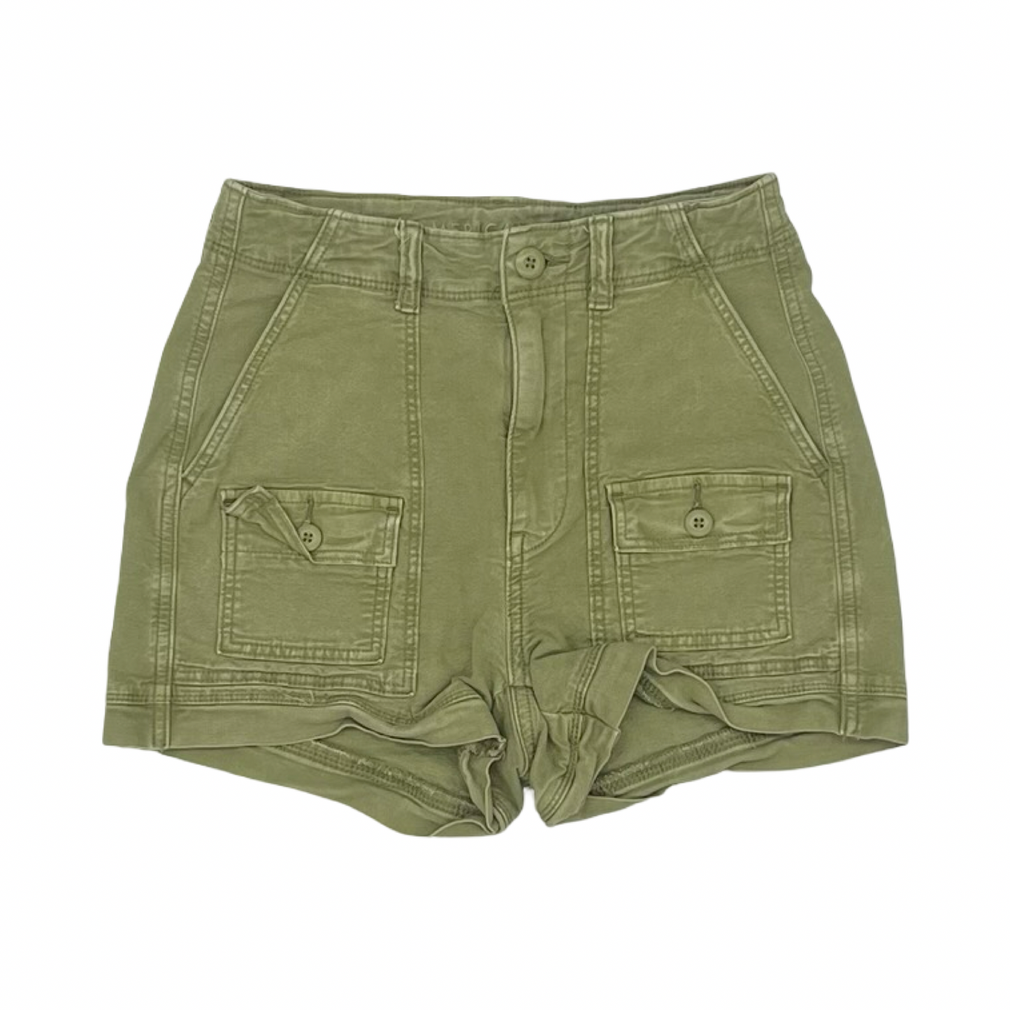 Shorts By American Eagle In Green Denim, Size:0