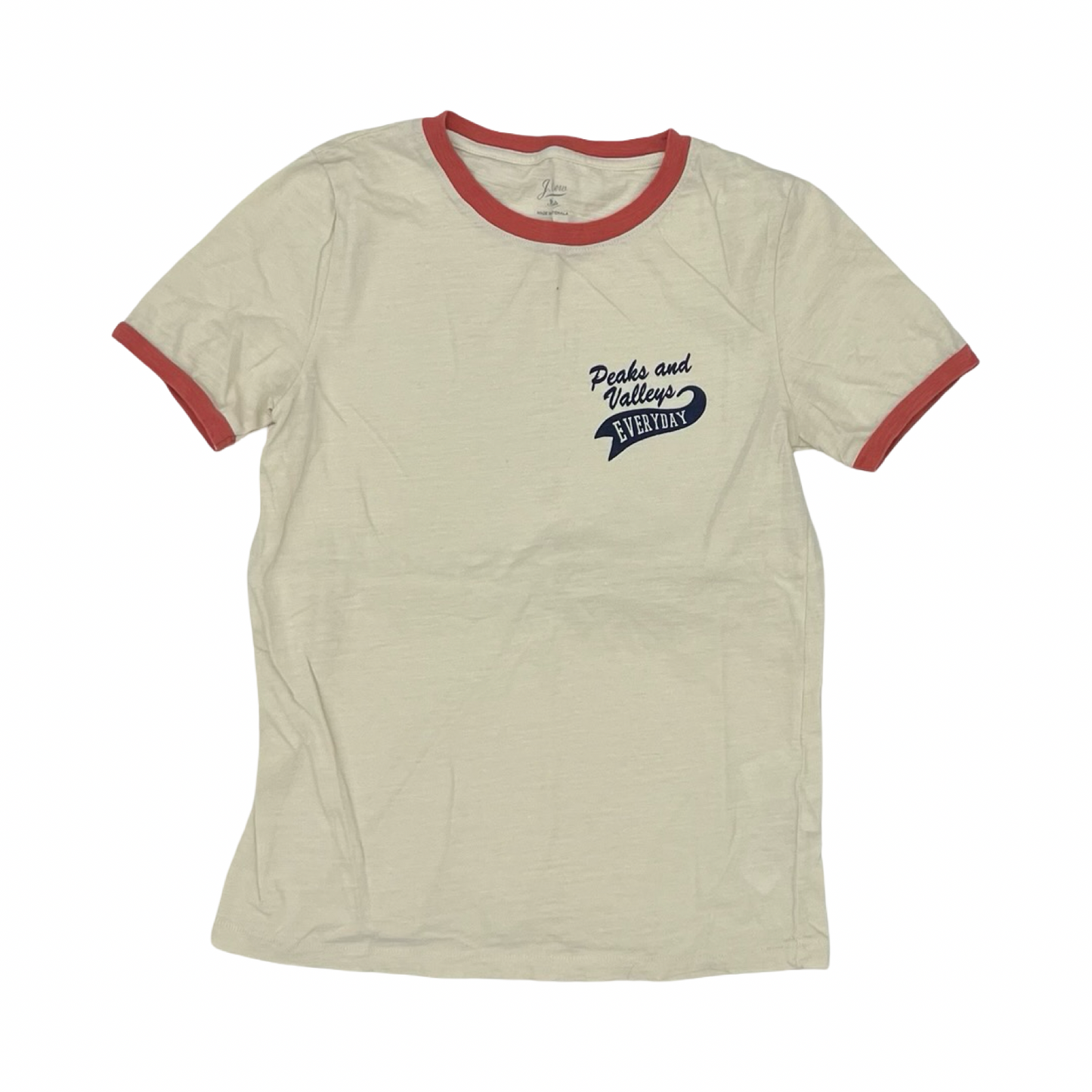 Top Ss By J. Crew In Cream & Orange, Size:Xs
