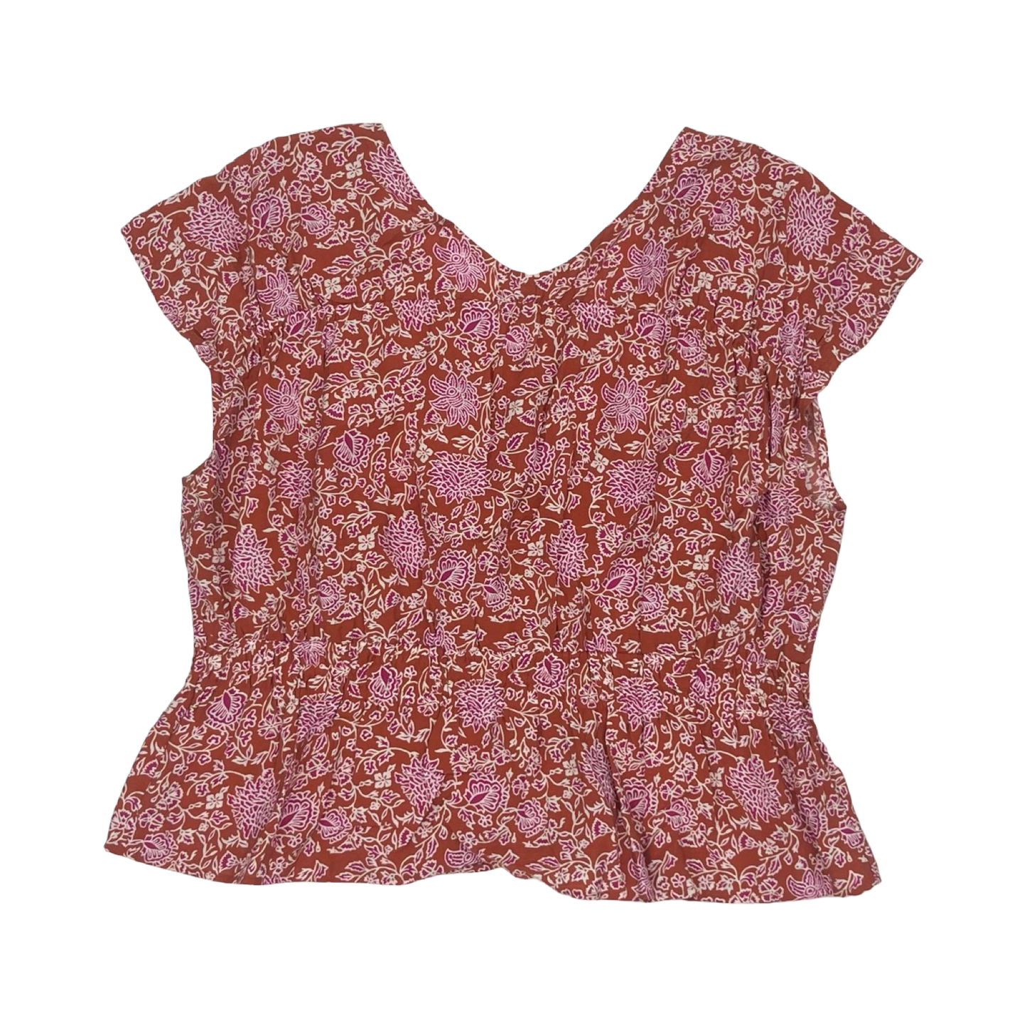 Blouse Ss By Sonoma In Orange & Pink, Size:Xxl