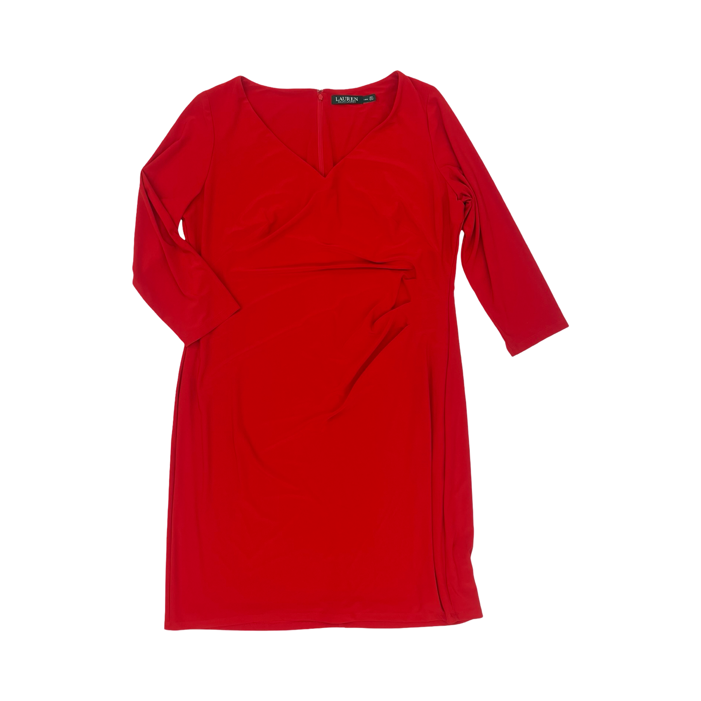 Dress Work By Lauren By Ralph Lauren In Red, Size:14
