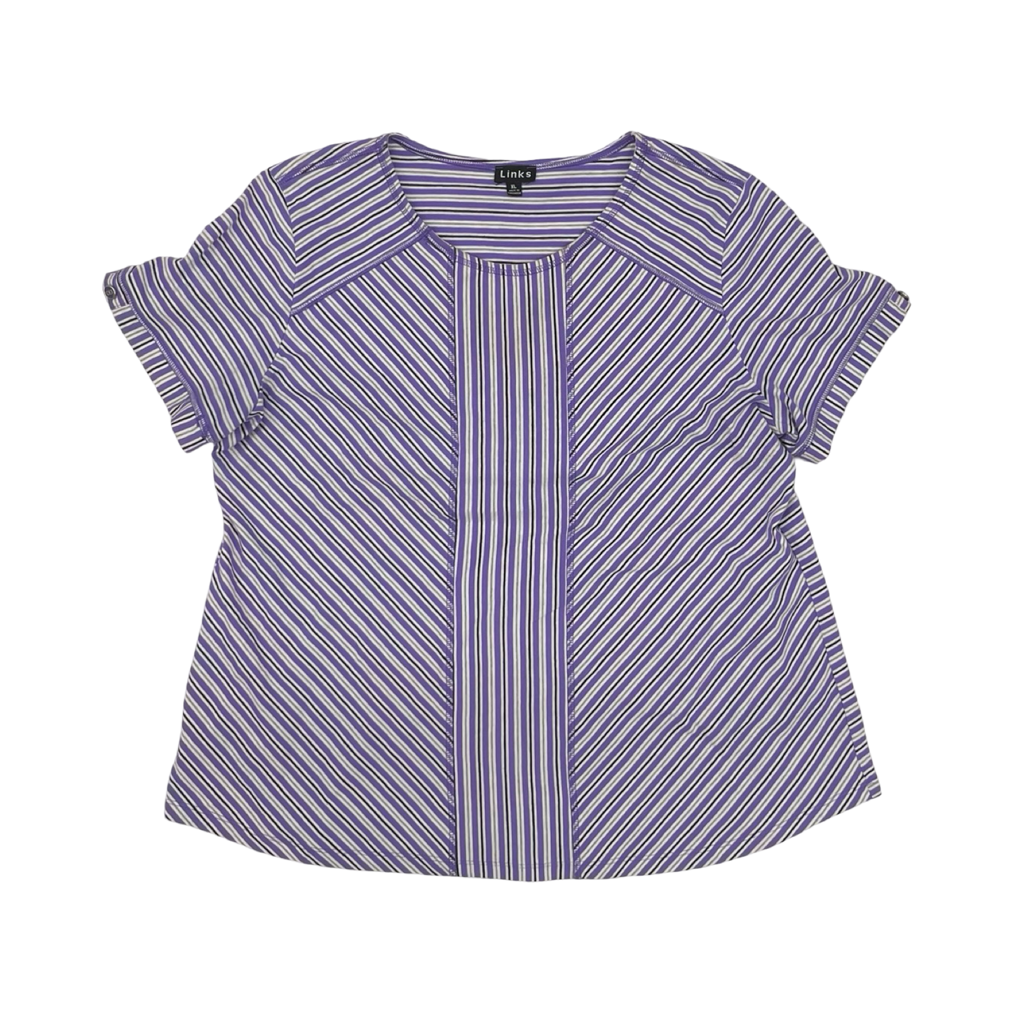 Top Ss By Clothes Mentor In Grey & Purple, Size:Xl