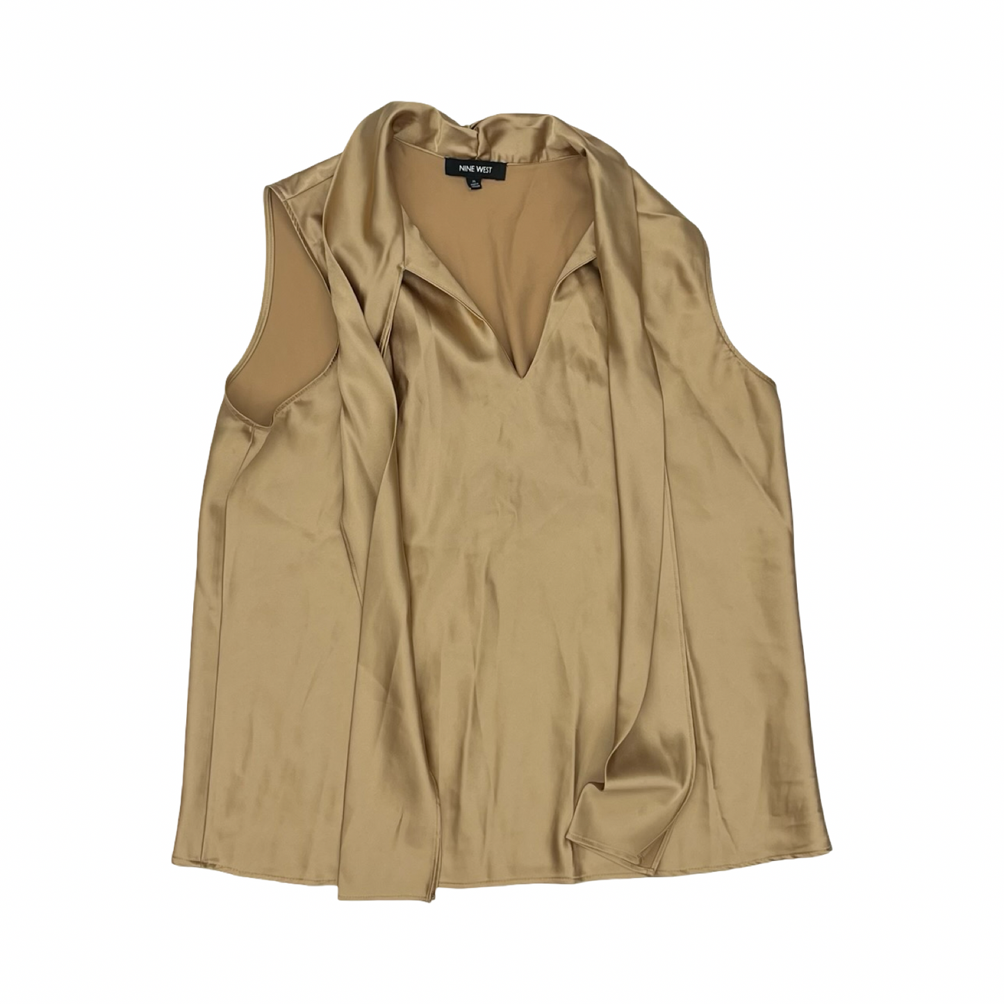Blouse Sleeveless By Nine West In Gold, Size:Xl