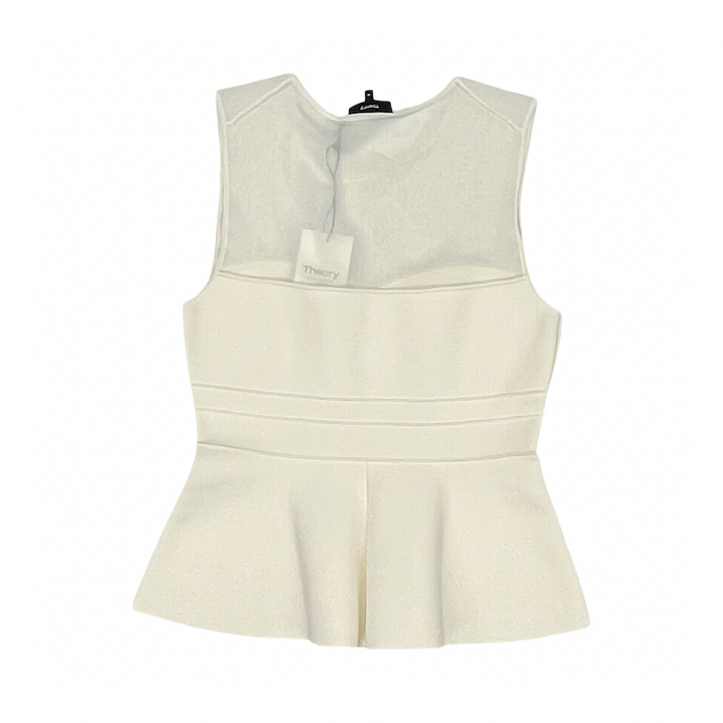 Blouse Sleeveless By Theory In White, Size:M