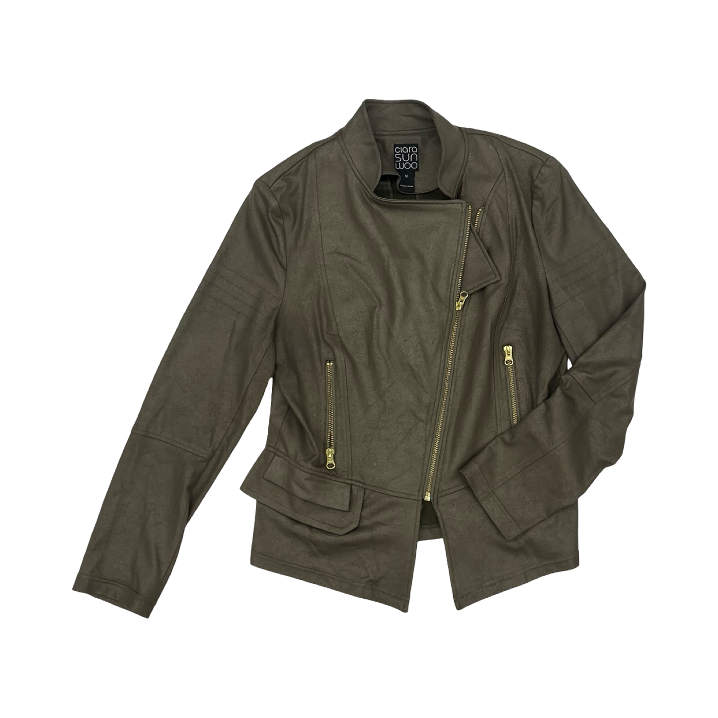 Jacket Moto By Clara Sun Woo In Green, Size:M