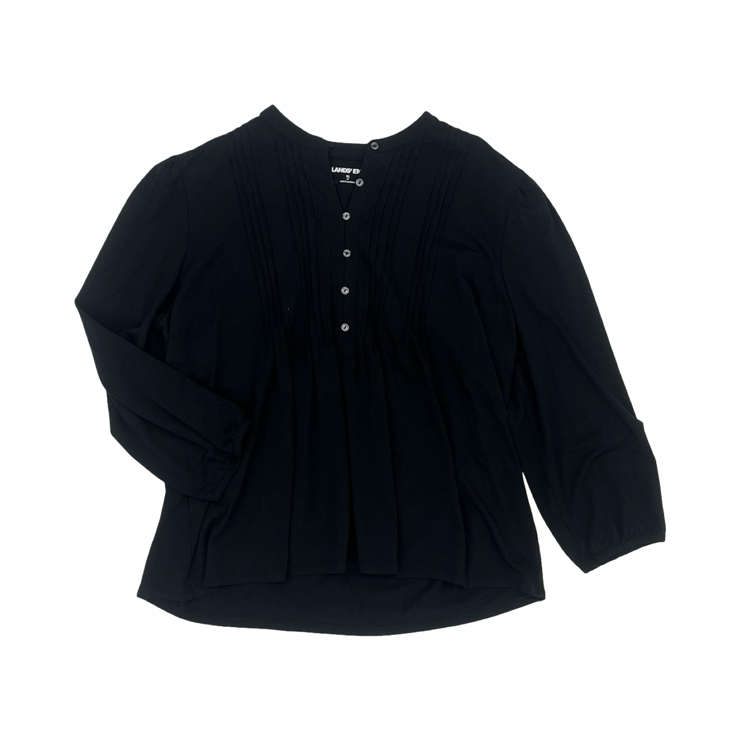 Top Ls By Lands End In Black, Size:Xl