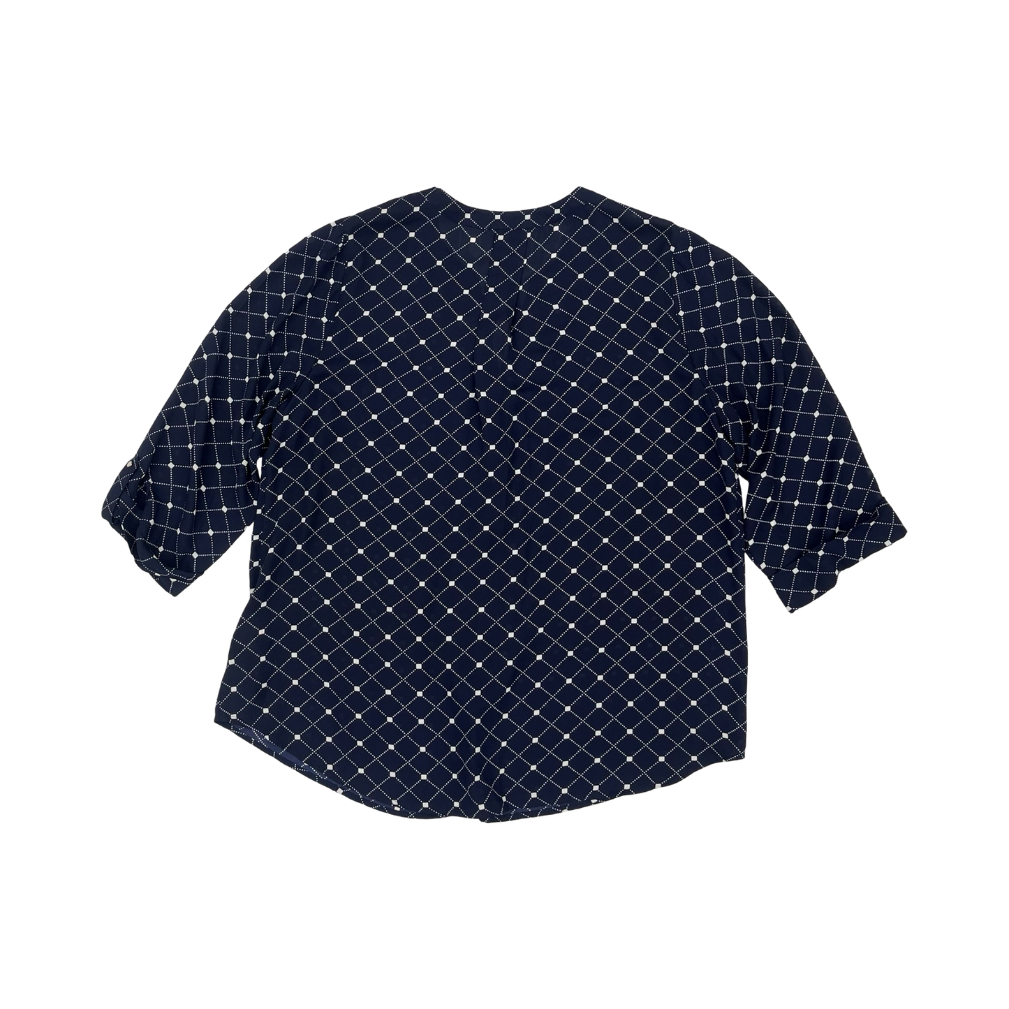 Blouse 3/4 Sleeve By Roz And Ali In Blue, Size:2X