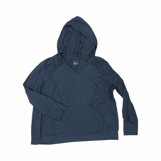 Athletic Top Ls Hoodie By Livi Active In Navy, Size:3X