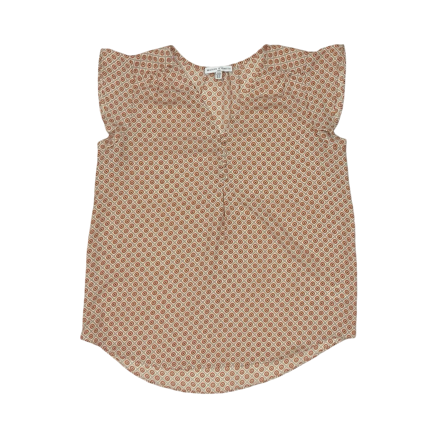 Blouse Ss By Maison Damelie In Orange, Size:Xs