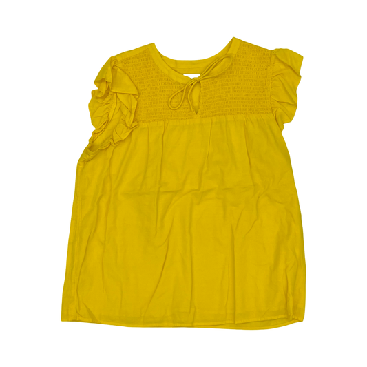 Blouse Ss By Loft In Yellow, Size:L