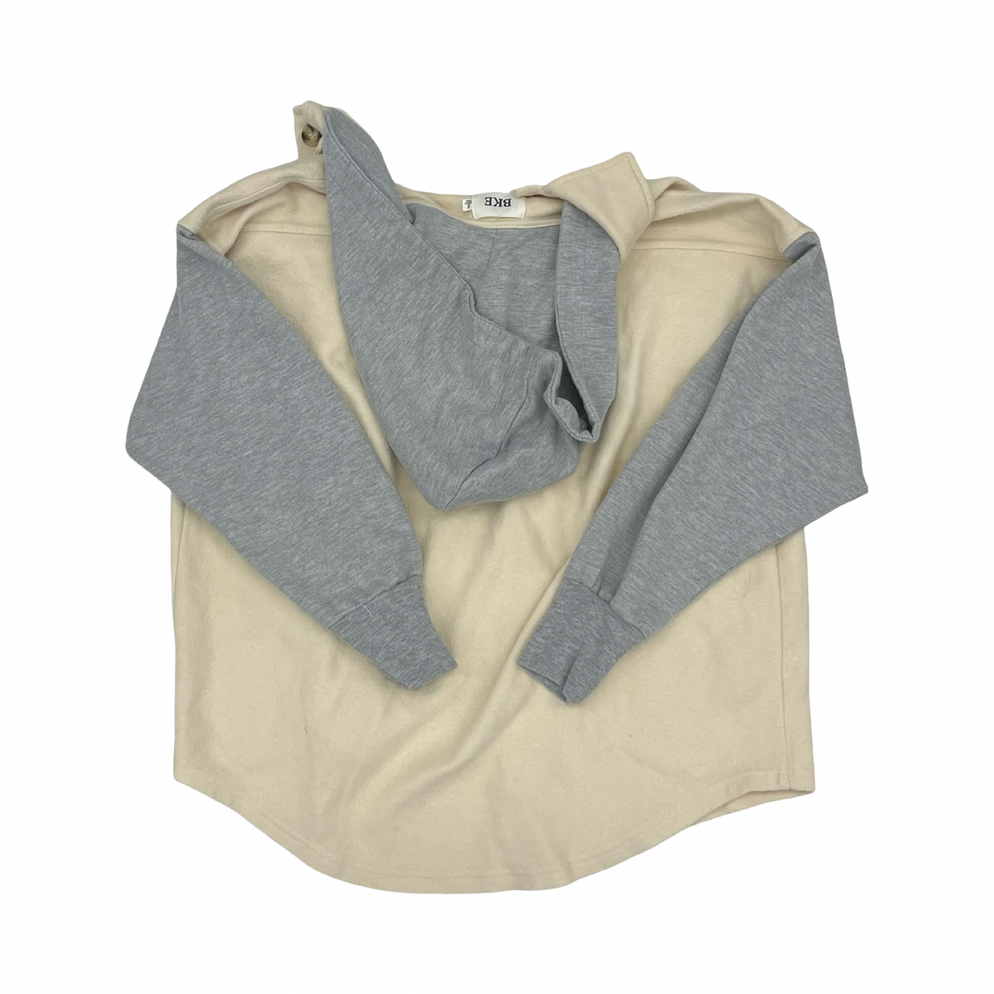 Jacket Shirt By Bke In Cream & Grey, Size:S