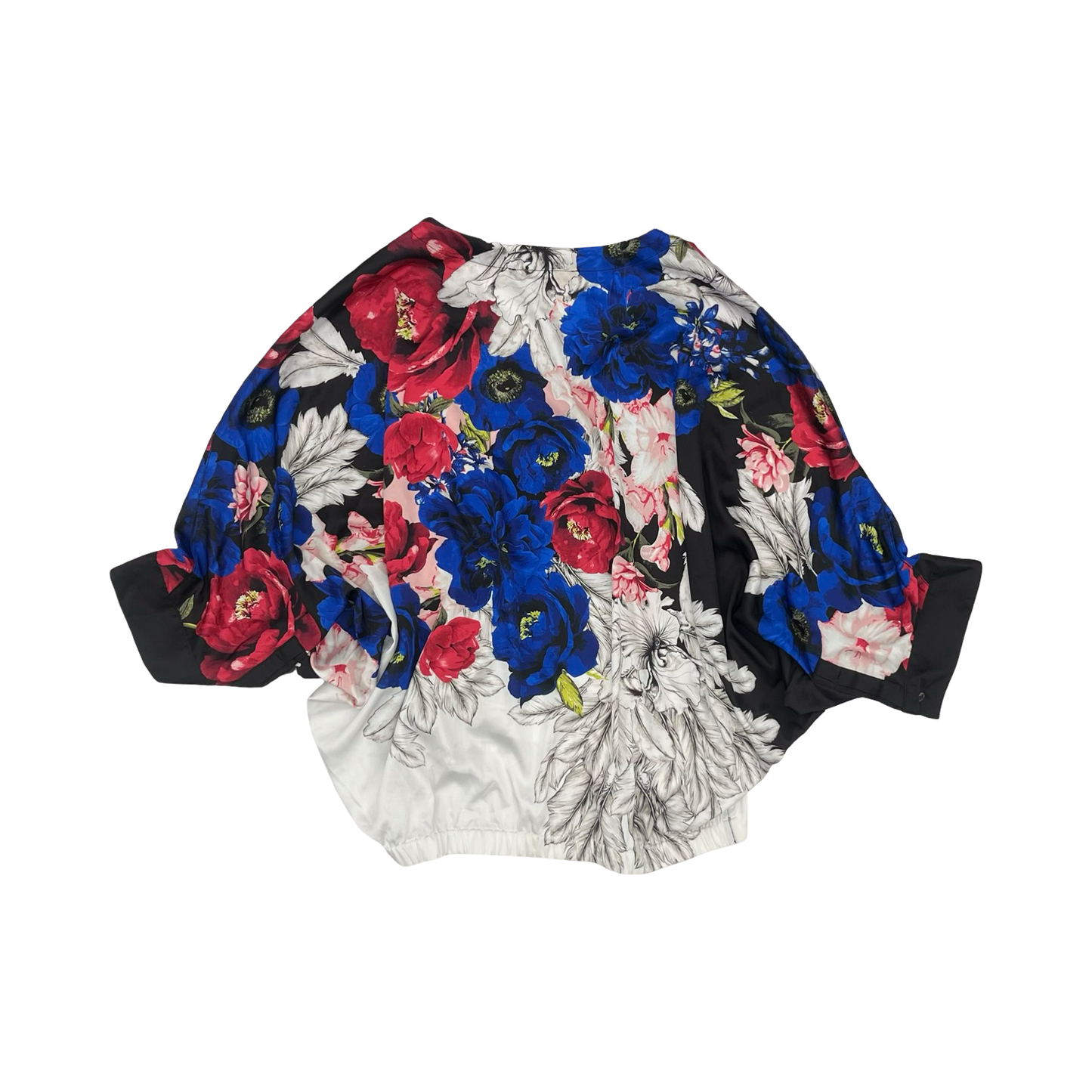 Blouse Ss By White House Black Market In Floral Print, Size:L