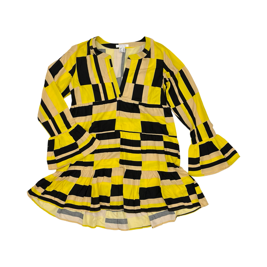 Dress Casual Short By Lascana In Black & Yellow, Size:Xs