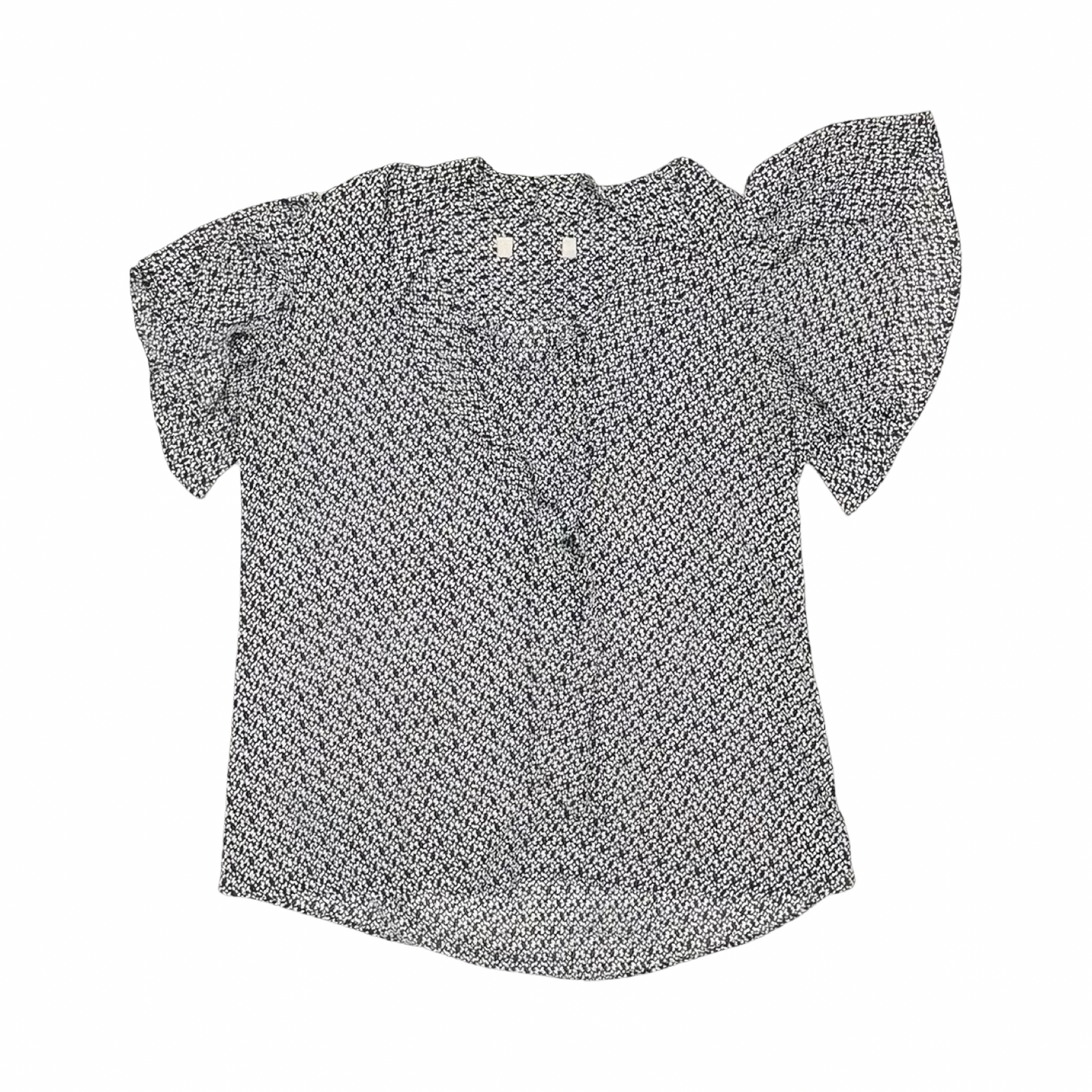 Blouse Ss By Loft In Black & White, Size:M