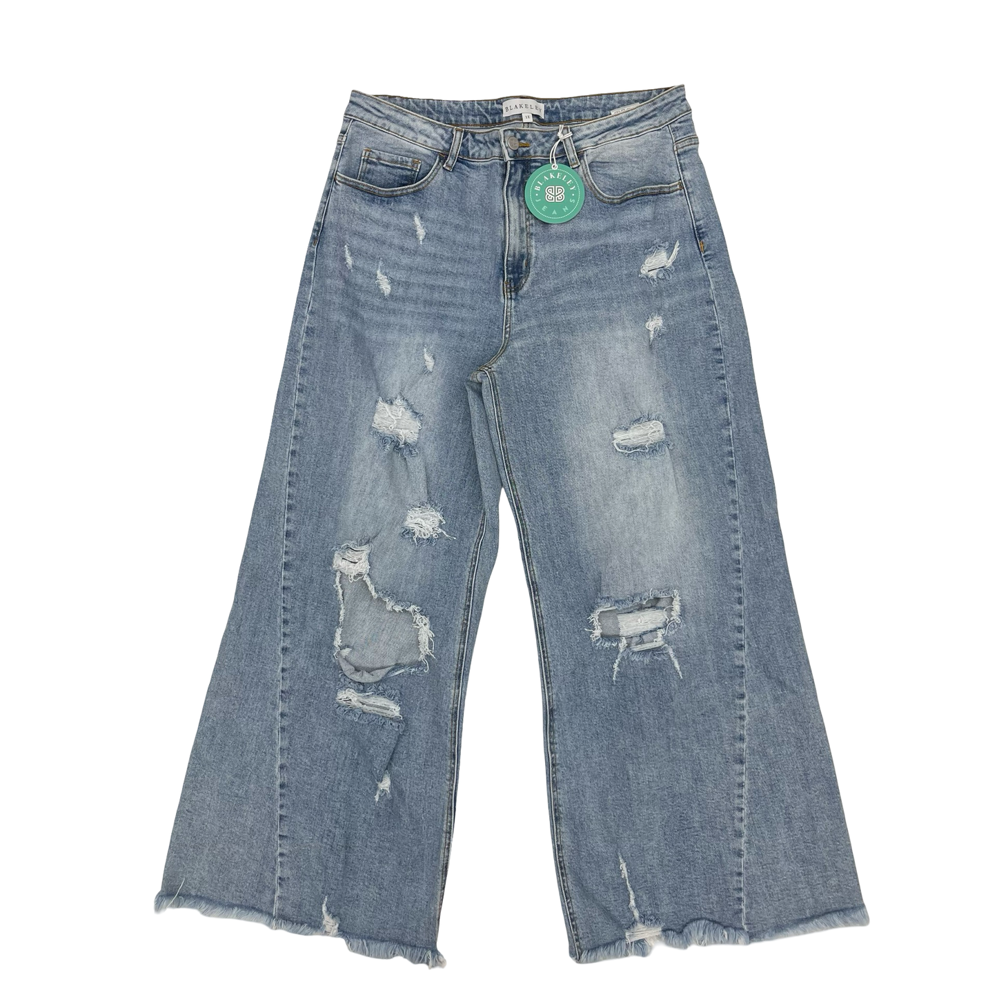 Jeans Wide Leg By Blakeley In Blue Denim, Size:1X