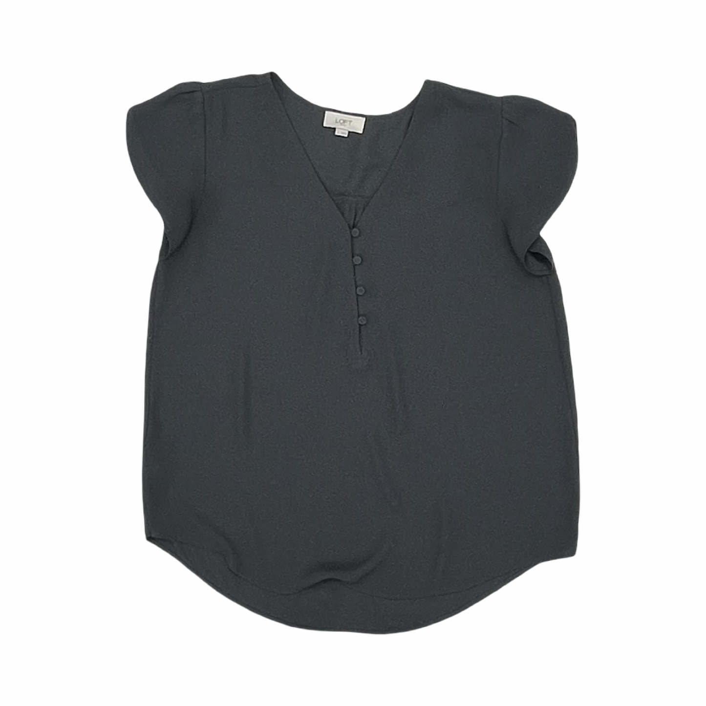 Blouse Ss By Loft In Grey, Size:S