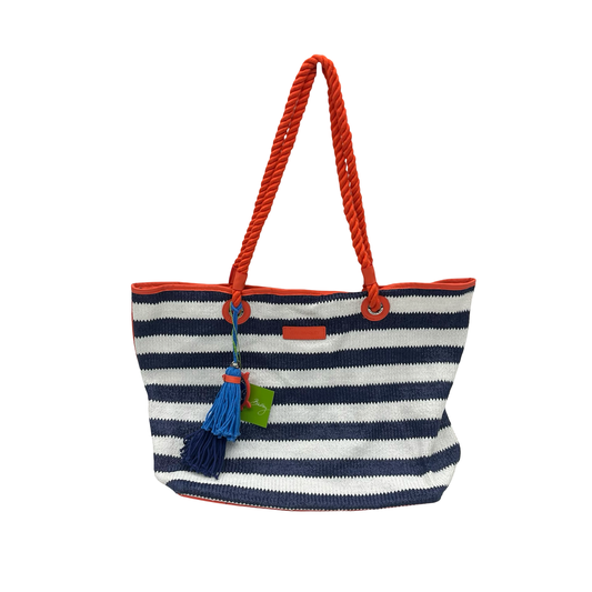 Handbag By Vera Bradley In Blue & White, Size:Medium