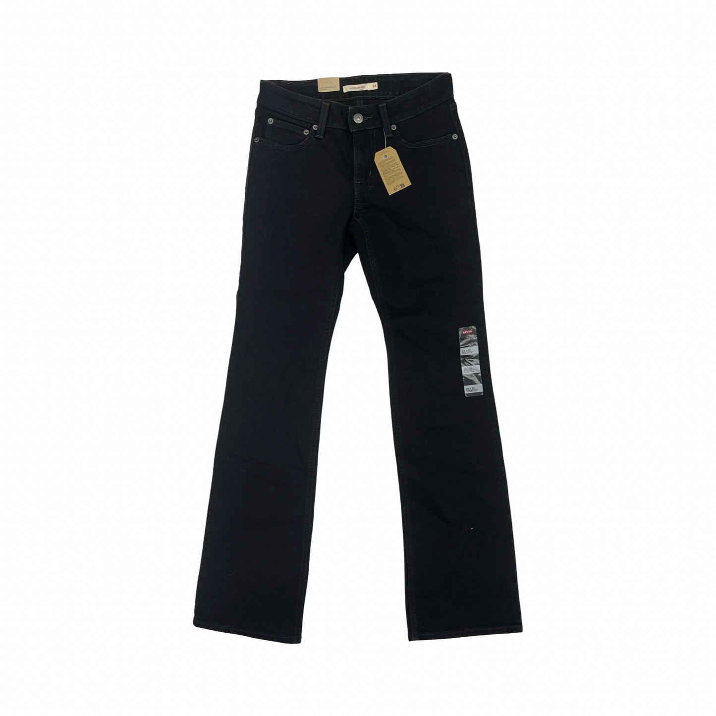 Jeans Boot Cut By Levis In Black Denim, Size:0