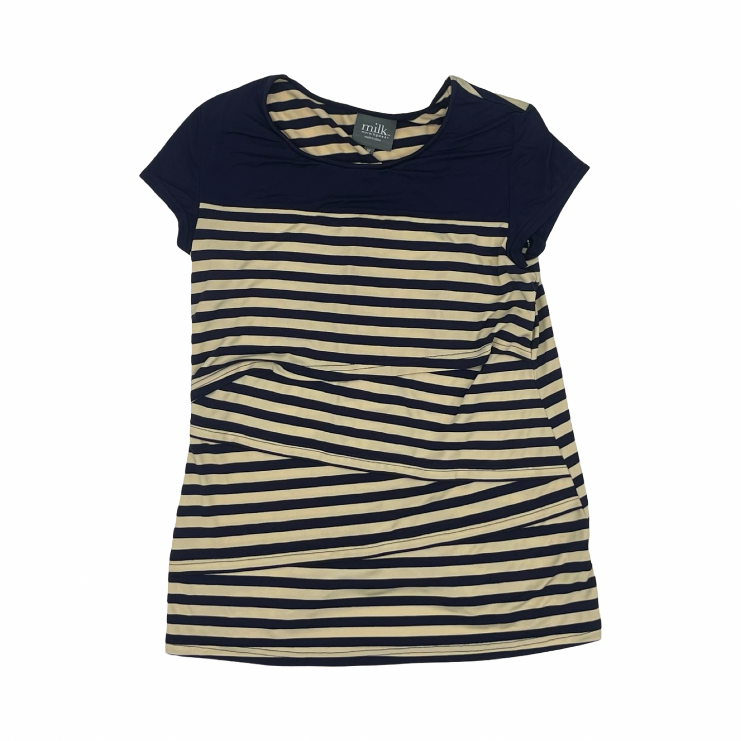 Mat Top Ss By Clothes Mentor In Blue & Tan, Size:M