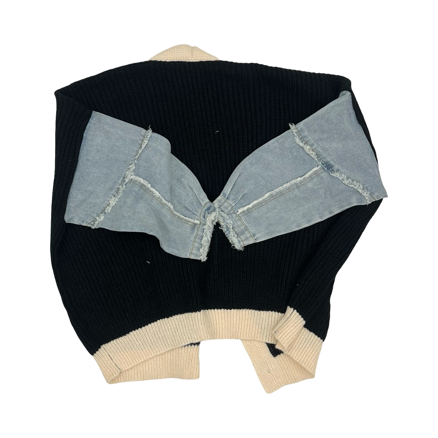 Sweater Cardigan By Clothes Mentor In Black & Blue, Size:1X