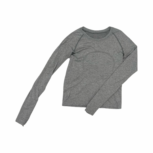 Athletic Top Ls Collar By Lululemon In Grey, Size:S