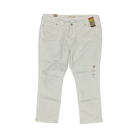 Jeans Straight By Levis In Cream Denim, Size:22