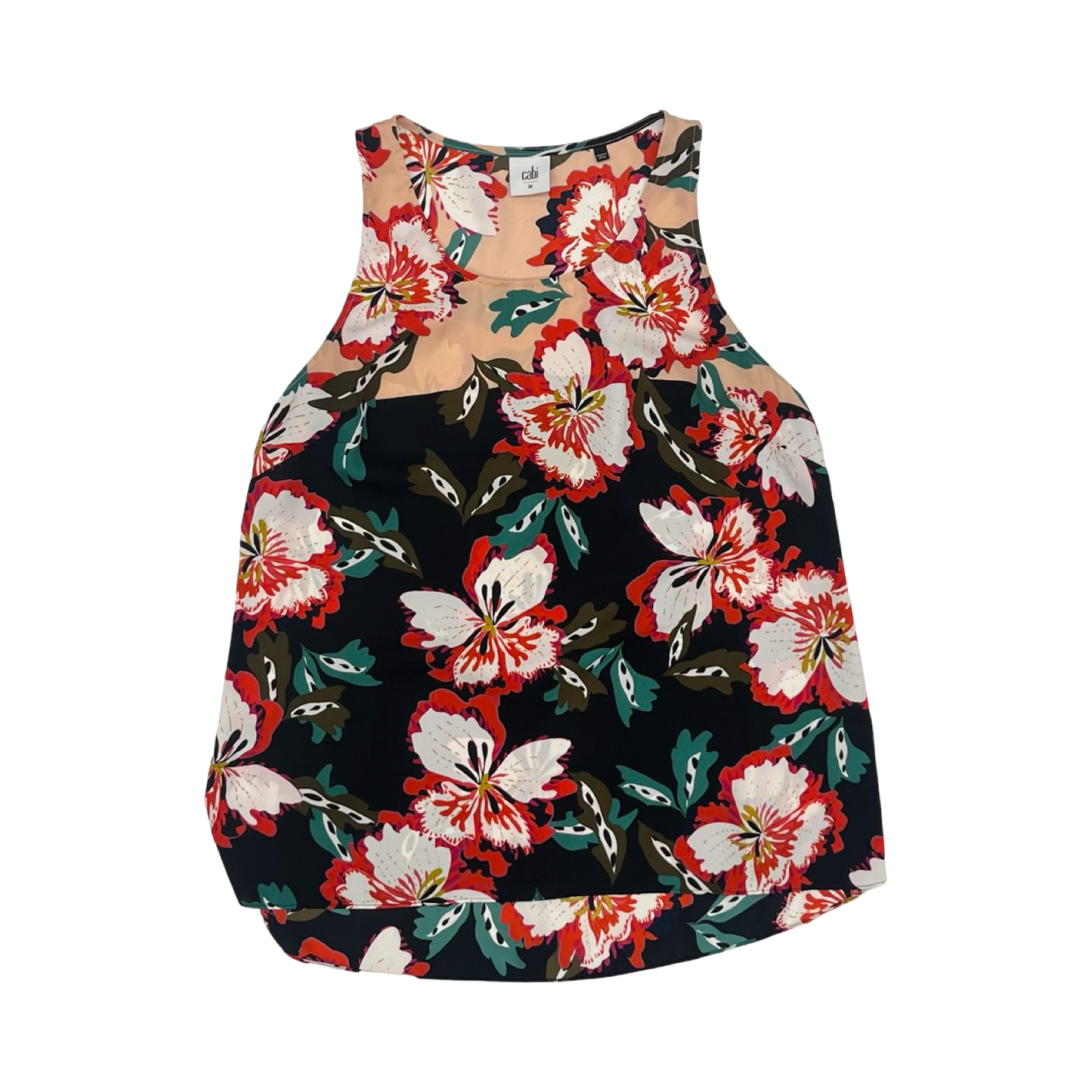 Blouse Sleeveless By Cabi In Floral Print, Size:M