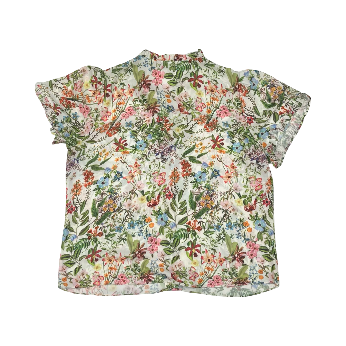 Blouse Ss By Tahari In Floral Print, Size:L