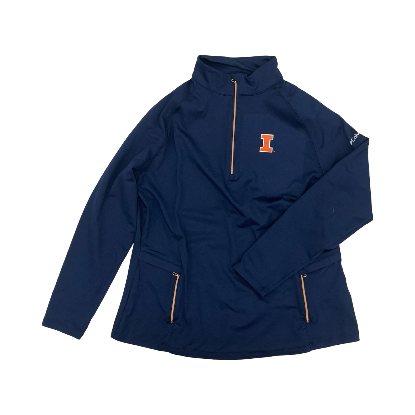 Athletic Top Ls Collar By Columbia In Blue & Orange, Size:Xl