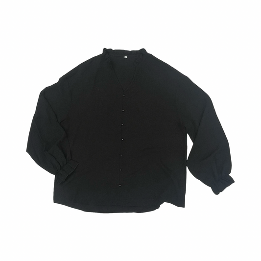 Blouse Ls By Cme In Black, Size:Xl