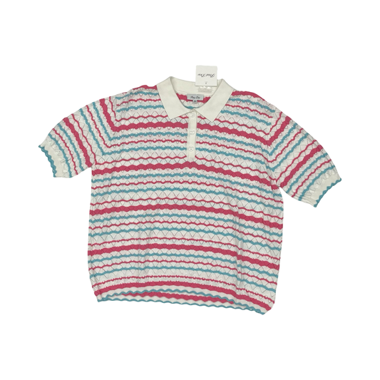 Sweater Ss By Clothes Mentor In Blue & Pink, Size:2X