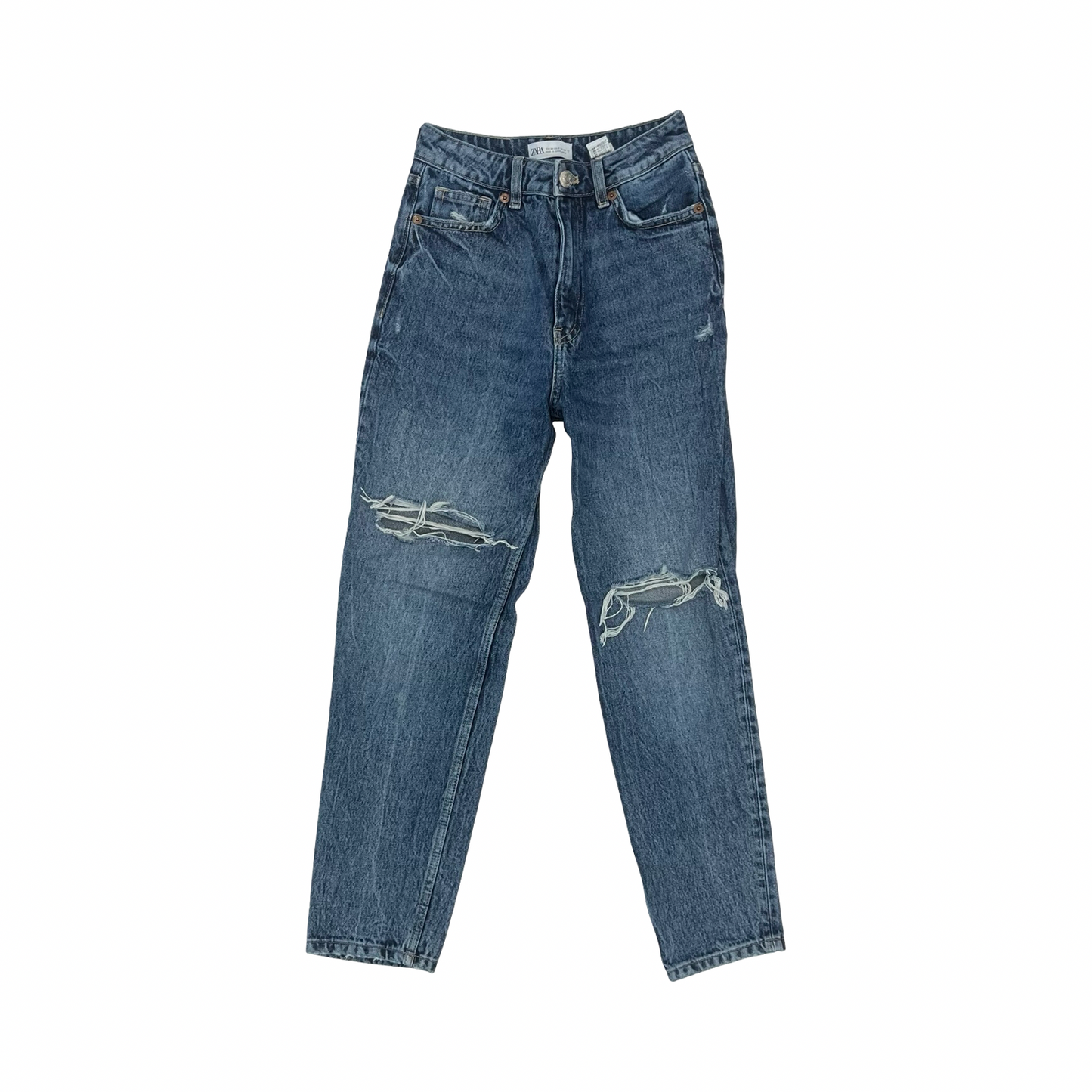 Jeans Skinny By Zara In Blue Denim, Size:2